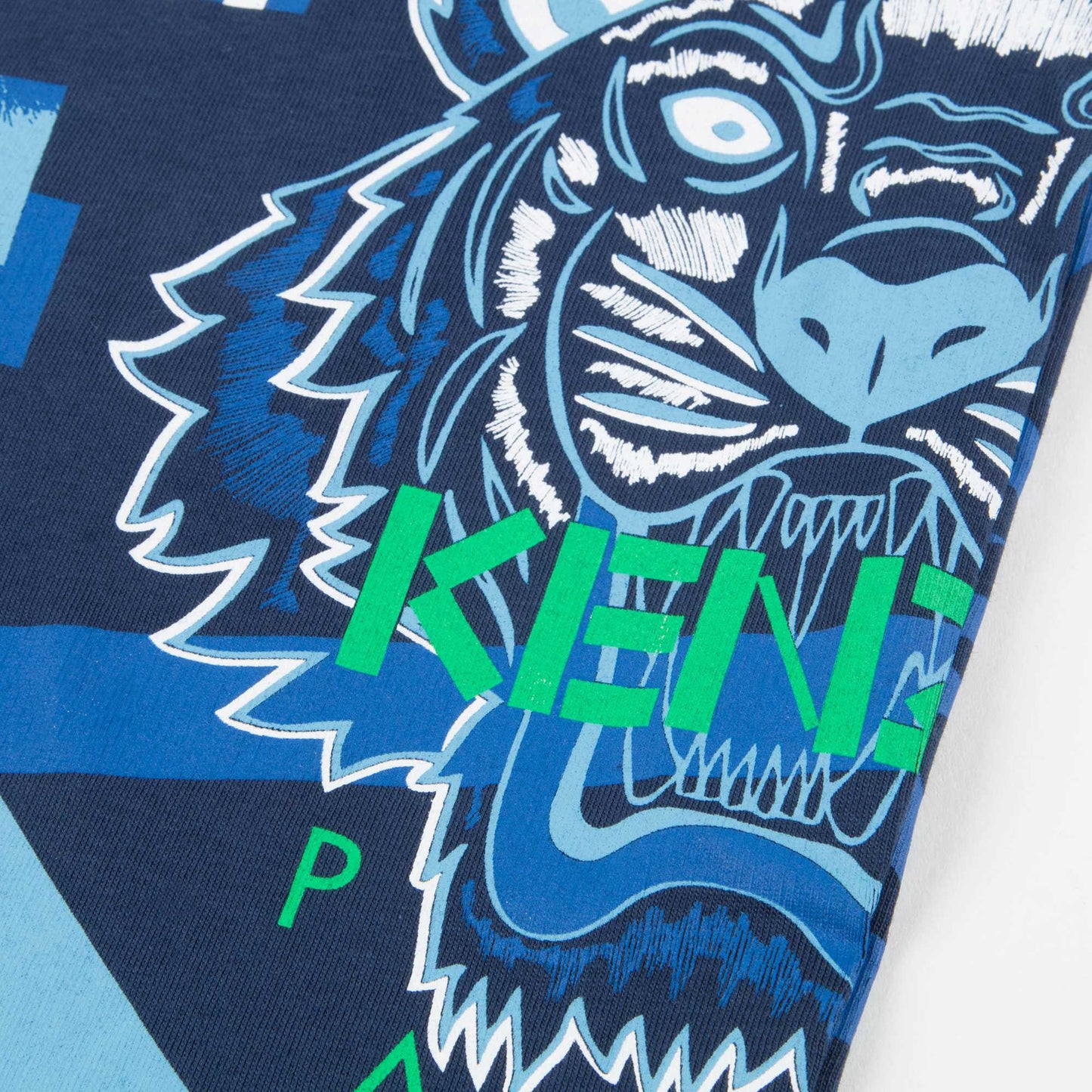 Baby Boys Navy Blue Tiger Printed Cotton T-shirt