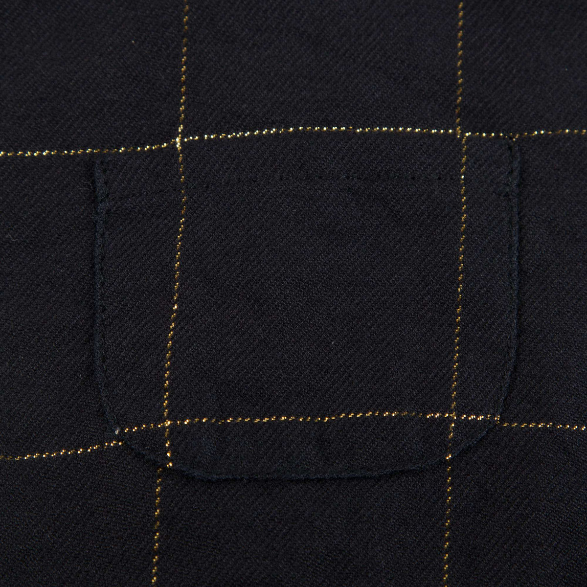Baby Girls Big Check Gold Black Cotton Dress