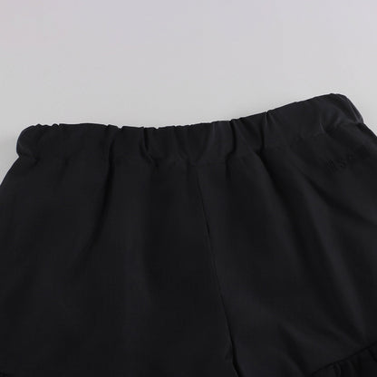 女童黑色棉短裤