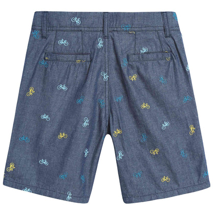 Boys Lndigo Printed Cotton Shorts