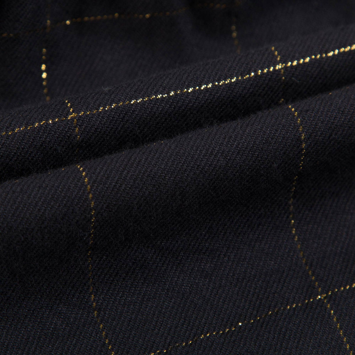 Baby Girls Big Check Gold Black Cotton Dress