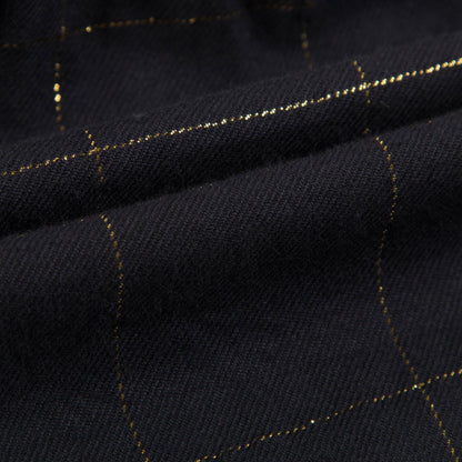 Baby Girls Big Check Gold Black Cotton Dress