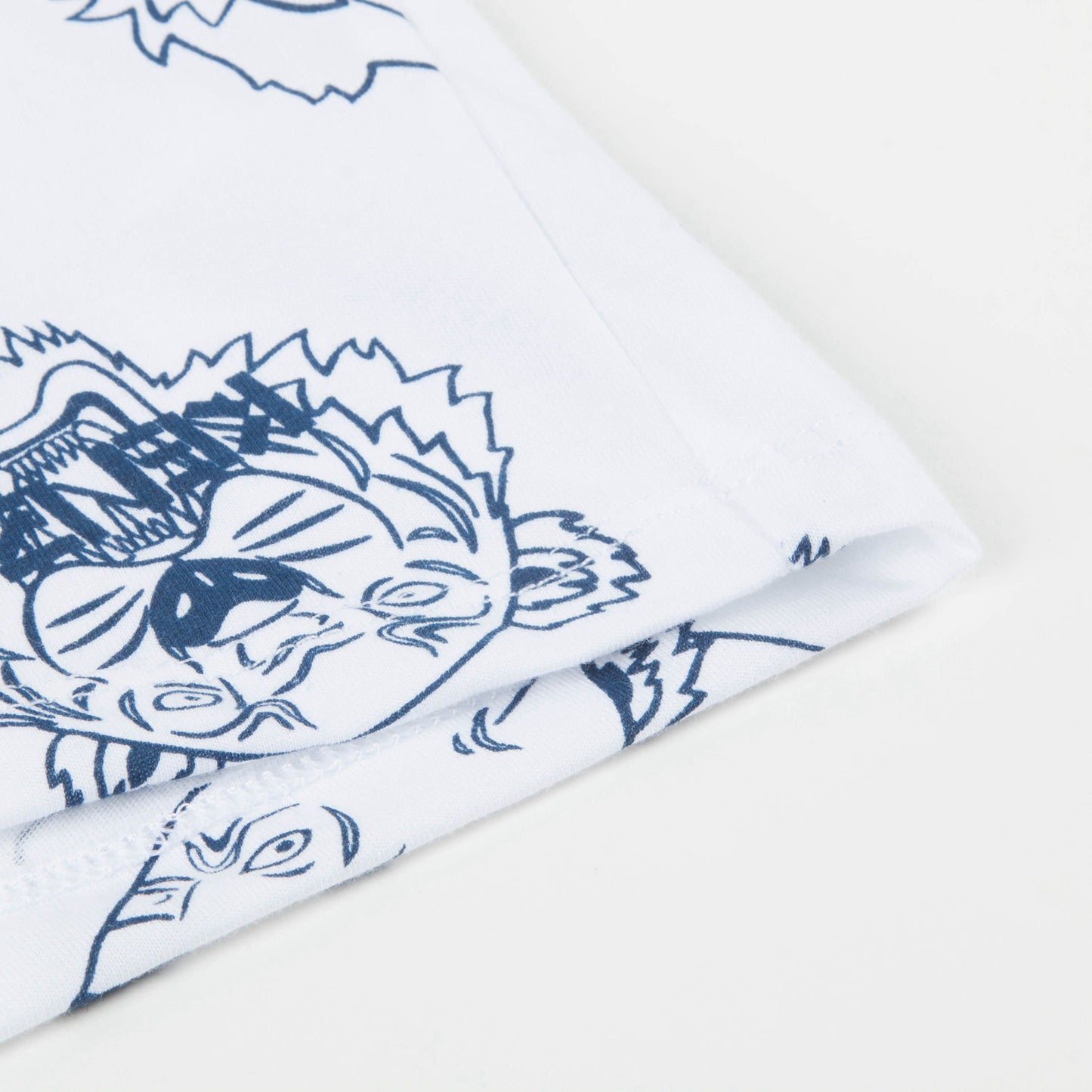 Boys White Tiger Printed Cotton T-shirt