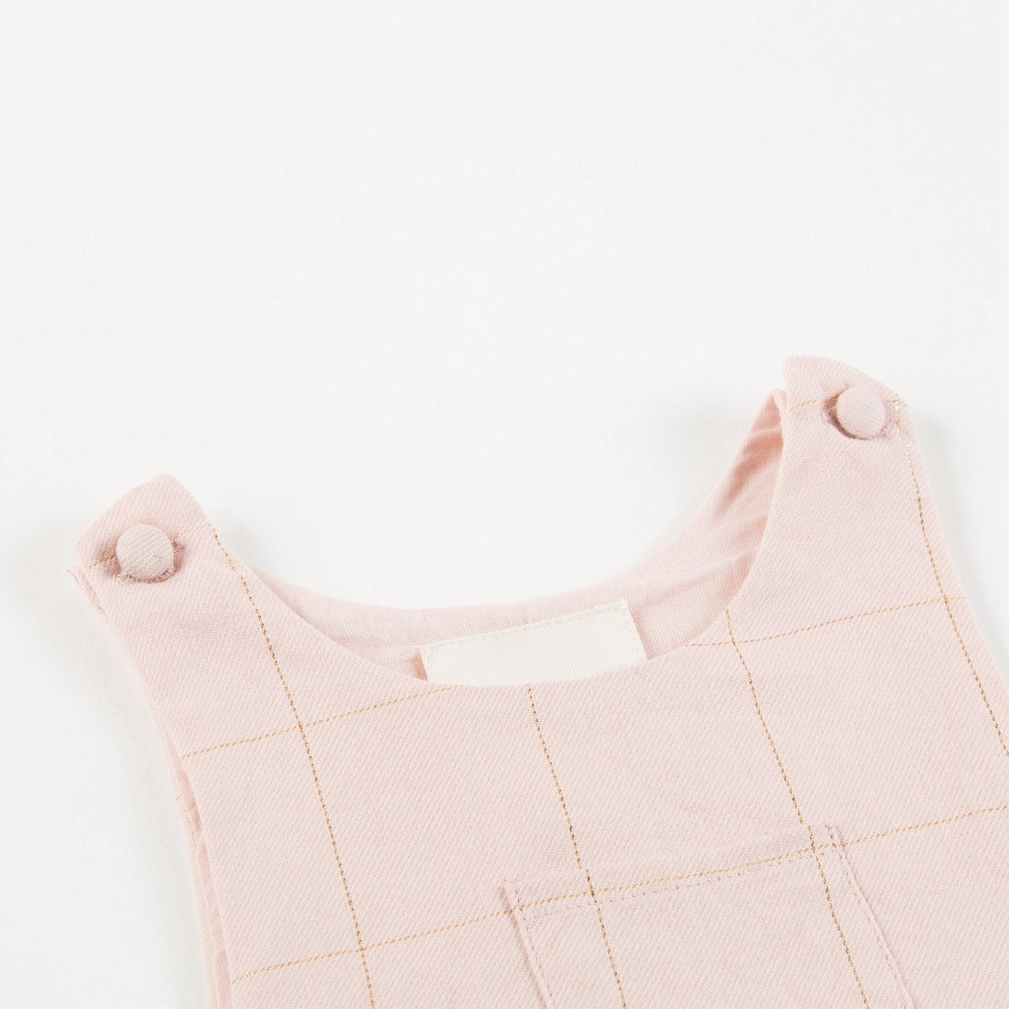 Baby Girls Pink Big check gold lurex  Cotton Dress