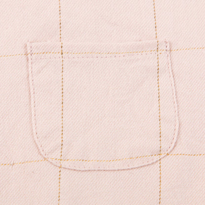 Baby Girls Pink Big check gold lurex  Cotton Dress