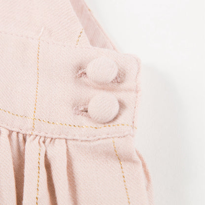 Baby Girls Pink Big check gold lurex  Cotton Dress