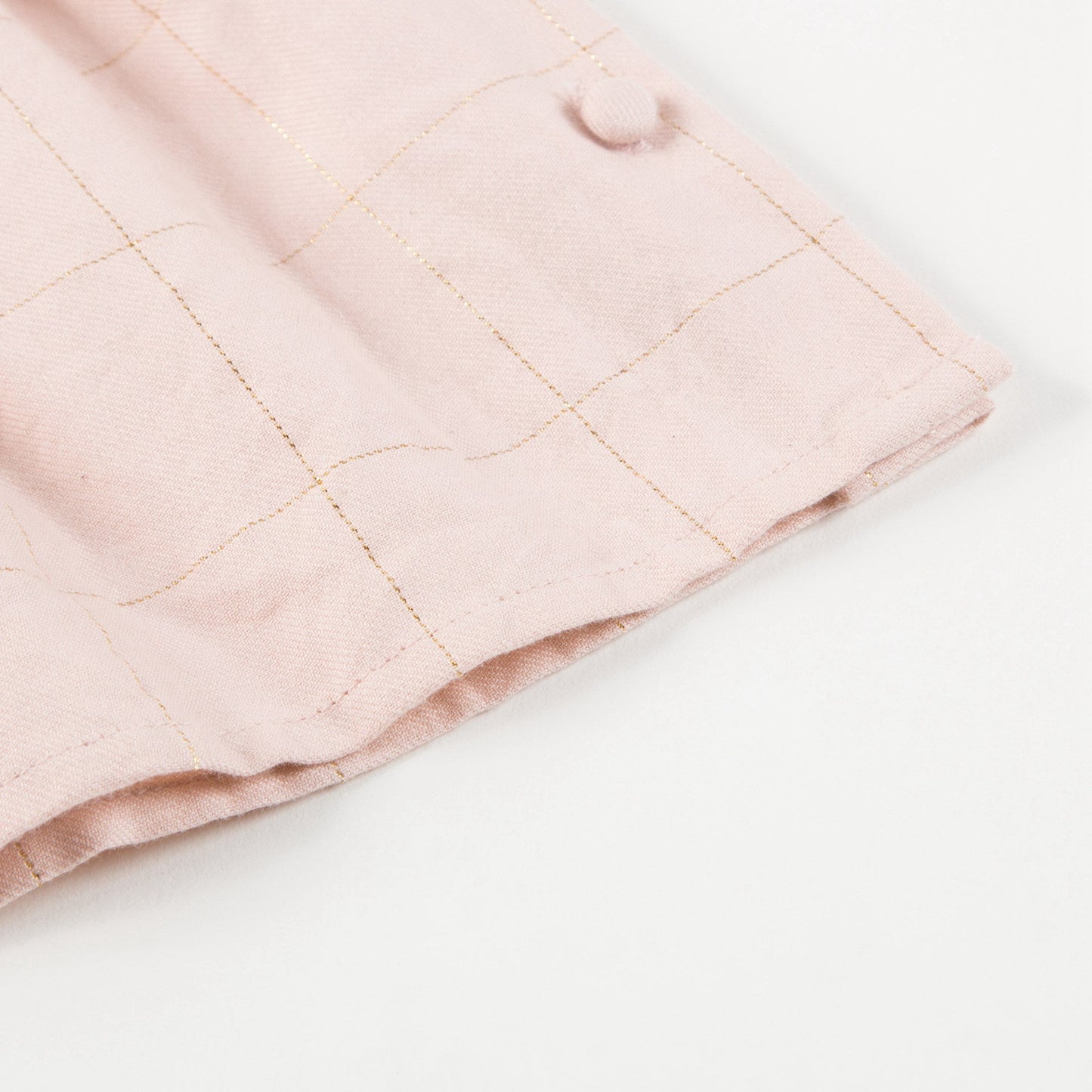Baby Girls Pink Big check gold lurex  Cotton Dress
