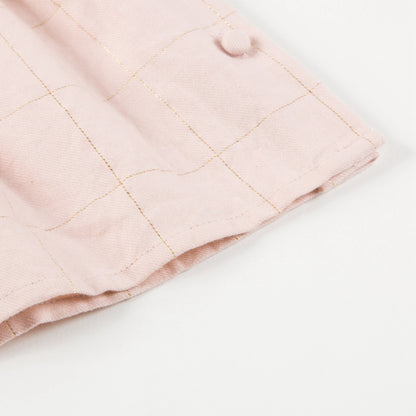 Baby Girls Pink Big check gold lurex  Cotton Dress