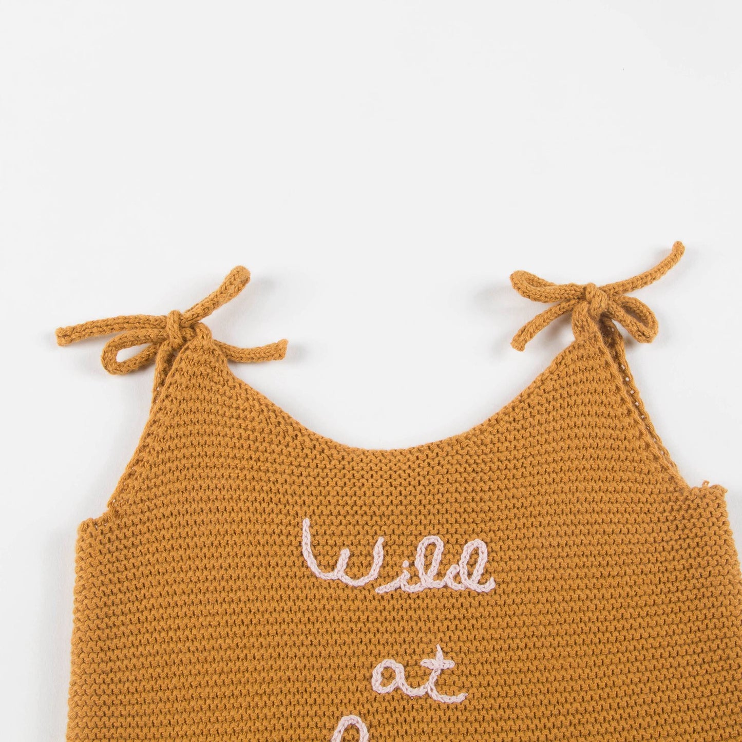 Baby Girls Ochre Cotton Tie Strap Dress