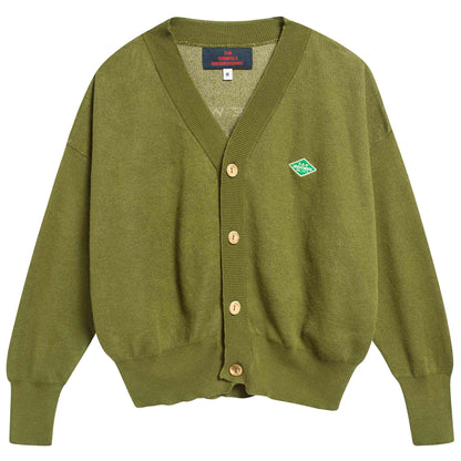 Girls Military Green Cotton Cardingan
