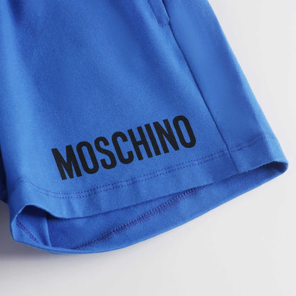 男童蓝色Logo棉短裤