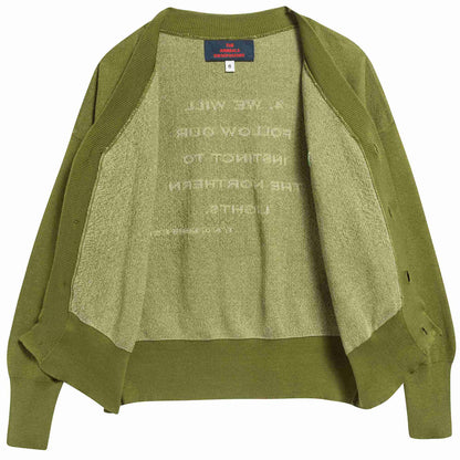 Girls Military Green Cotton Cardingan