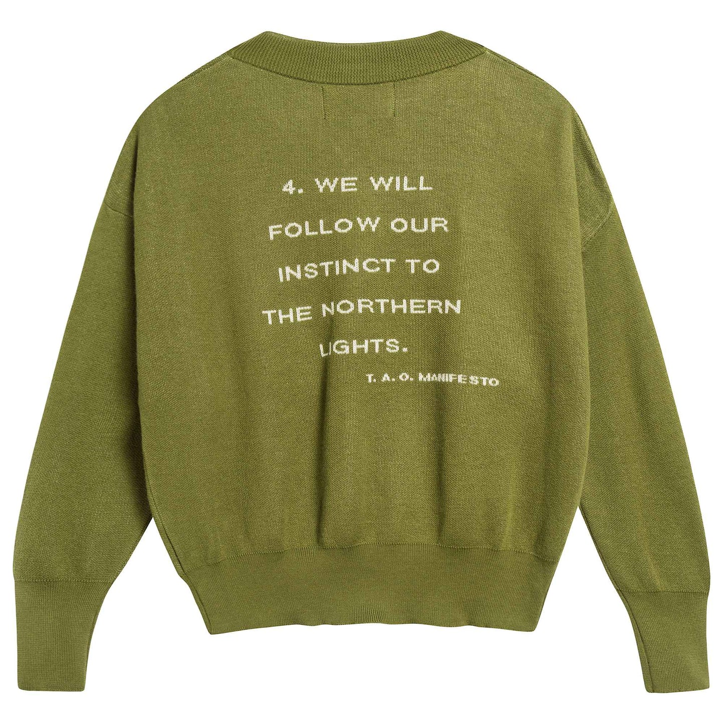 Girls Military Green Cotton Cardingan