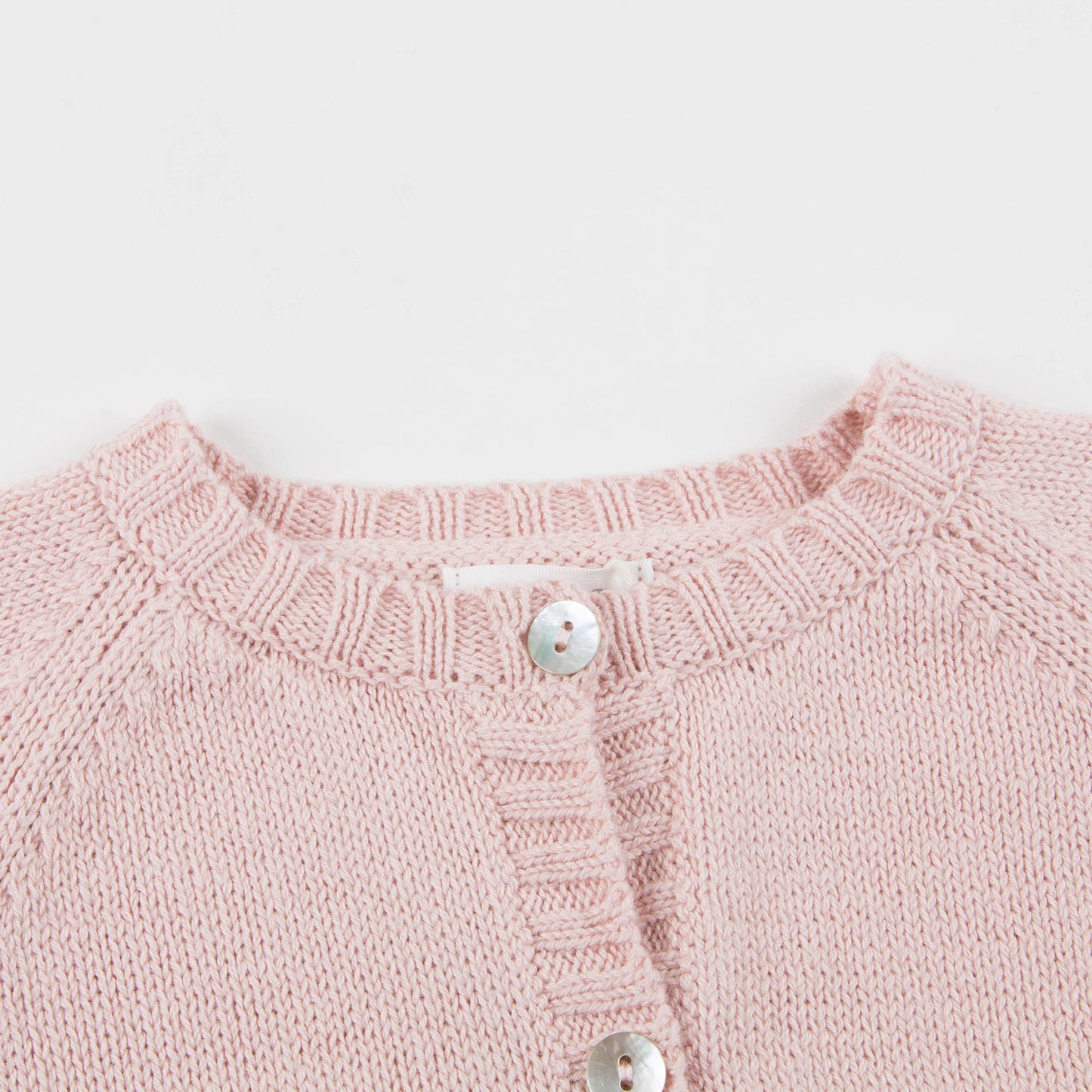 Girls Light Pink & Red Peach Pocket Cardigan