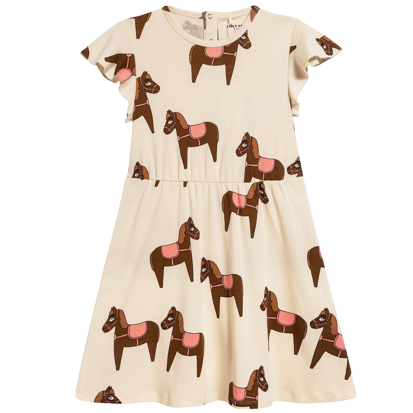 Girls Beige Donkey Organic Cotton Dress