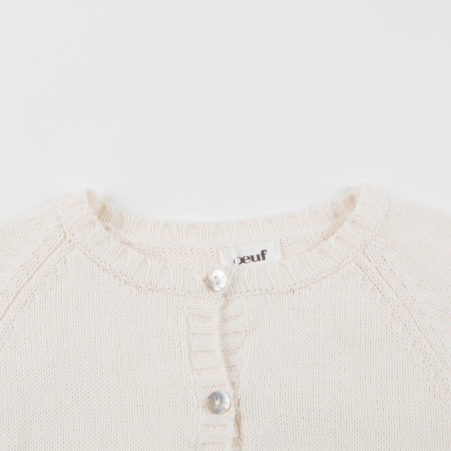 Girls White & Green Cotton Plant Pocket Cardigan