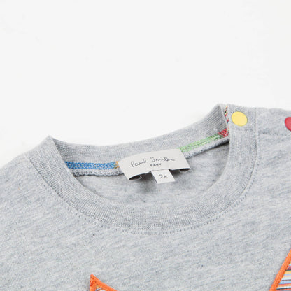 Baby Boys Grey “Kitten face” Cotton T-shirt
