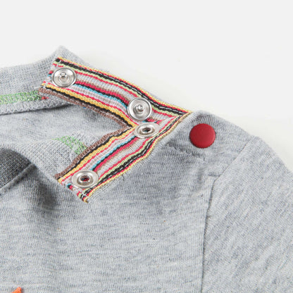 Baby Boys Grey “Kitten face” Cotton T-shirt