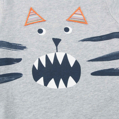 Baby Boys Grey “Kitten face” Cotton T-shirt