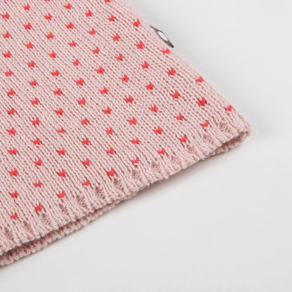 Girls Rose & Red Dots Cotton Peach Hoodie