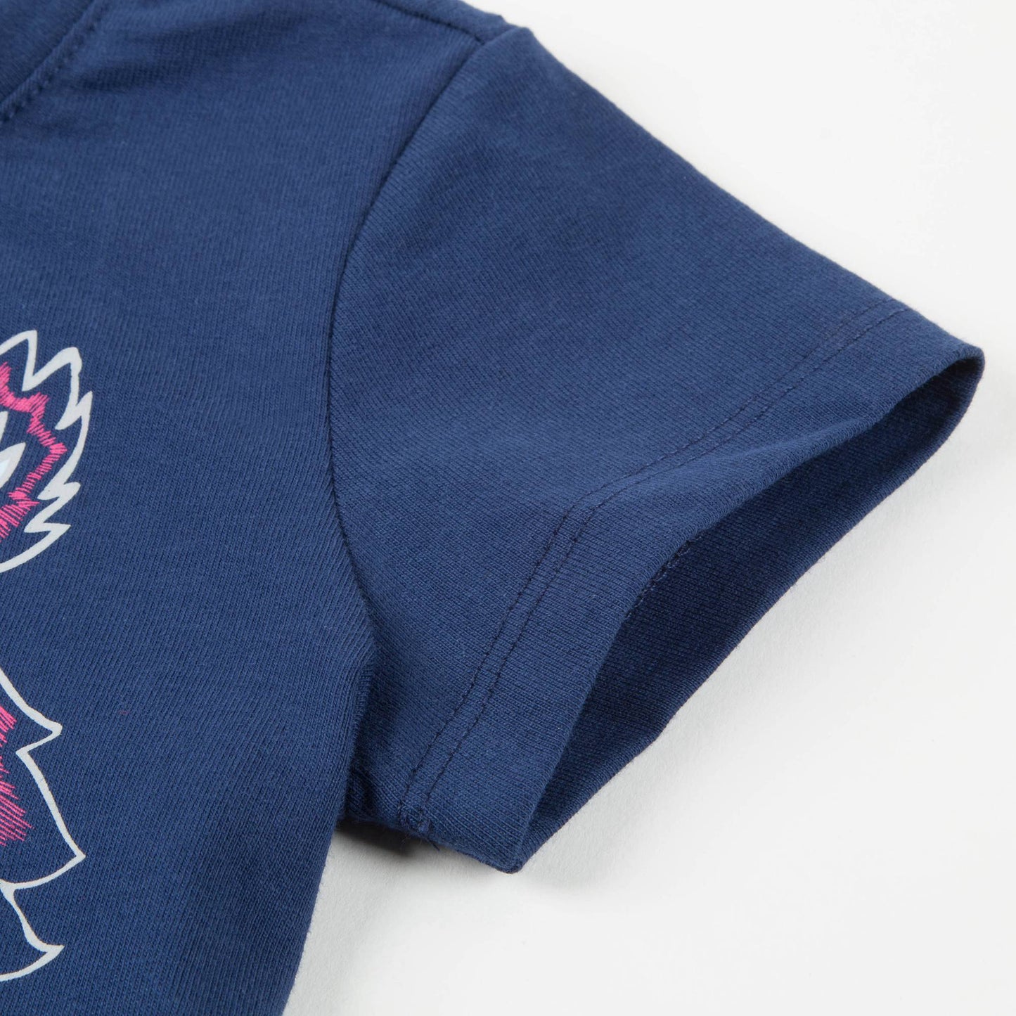 Girls Navy Blue Tiger Printed Cotton Dress