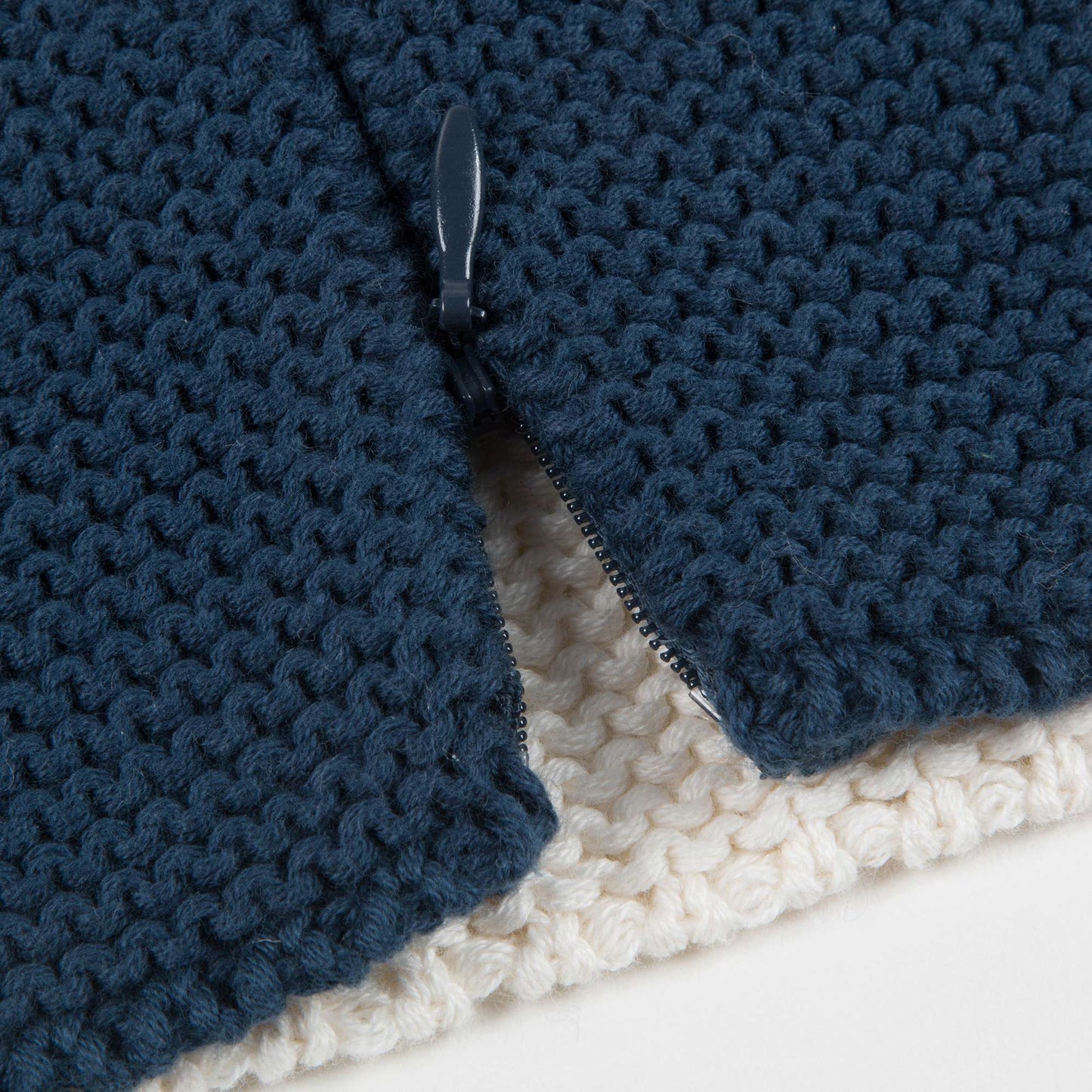 Baby Dark Navy & White Cotton Shark Hoodie