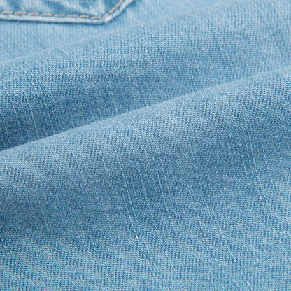 Girls Light Blue Cotton Denim Pantalon