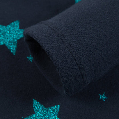 Girls Navy Blue Cotton Two Piece Sets