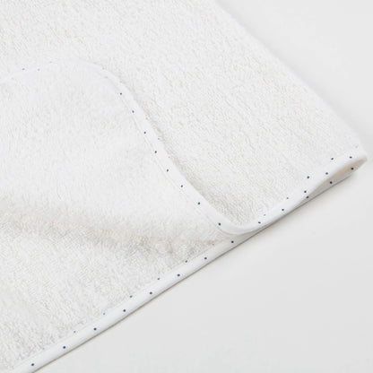 Girls White & Indigo Dots Cotton Toddler Hooded Towel