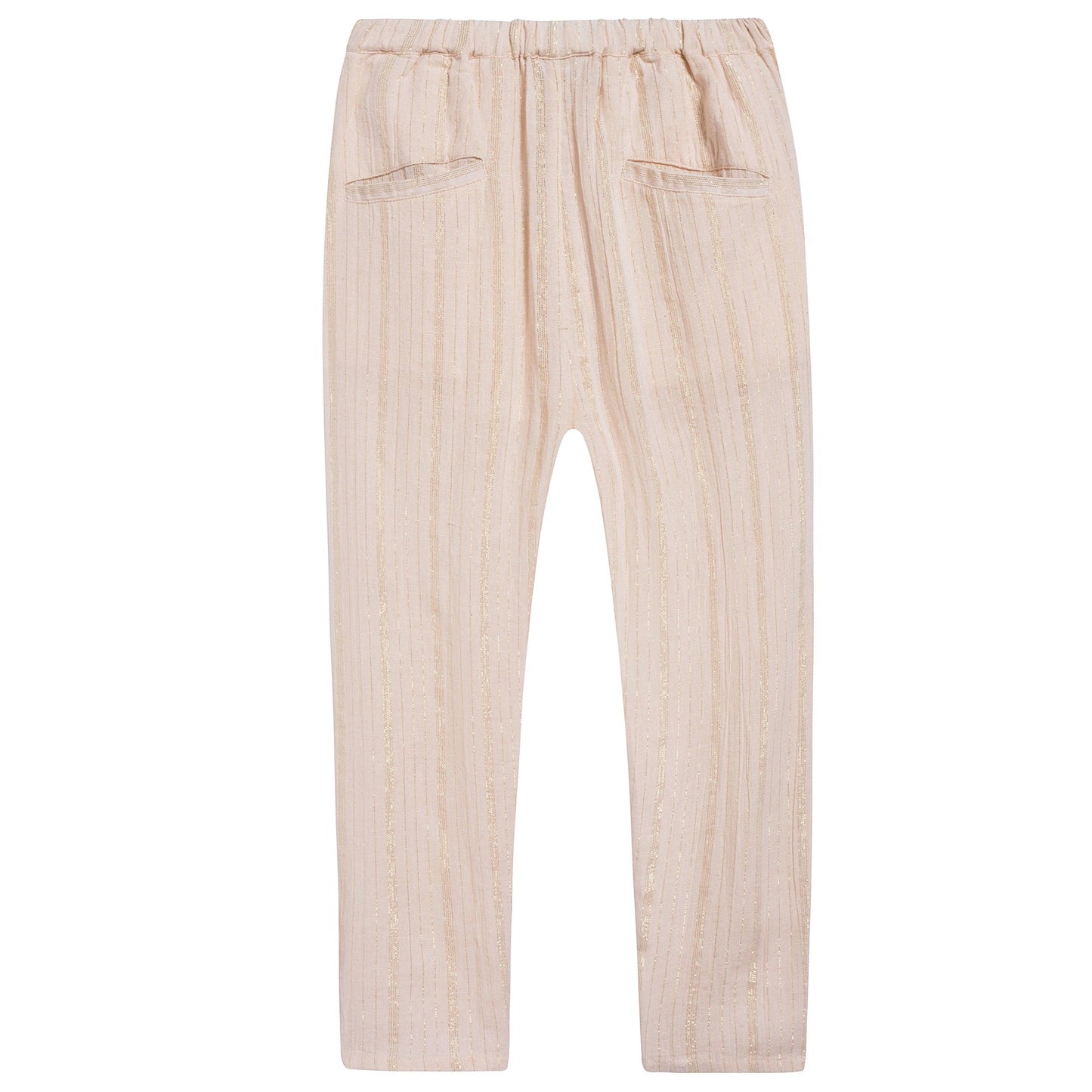 Girls Light Pink "Gold Lurex Stripes" Trousers