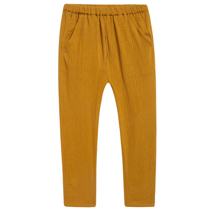 Girls Cognac "Cotton Crepe" Trousers