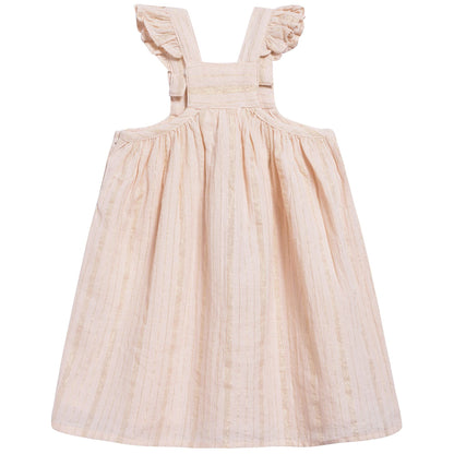 Girls Light Pink "Gold  Lurex  Stripes" Dress