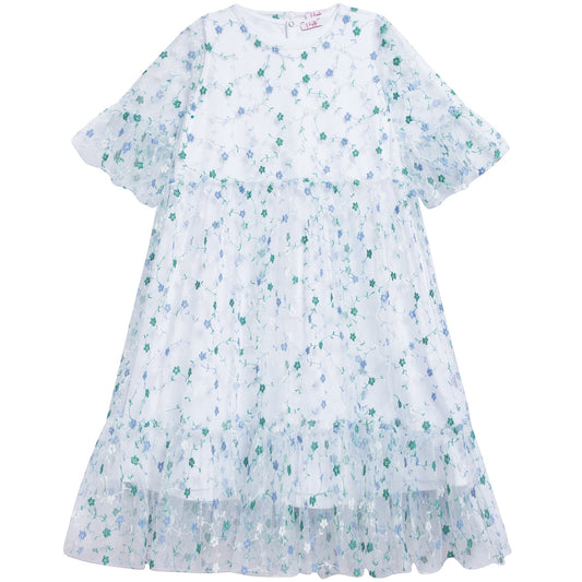 女童浅蓝色棉连衣裙