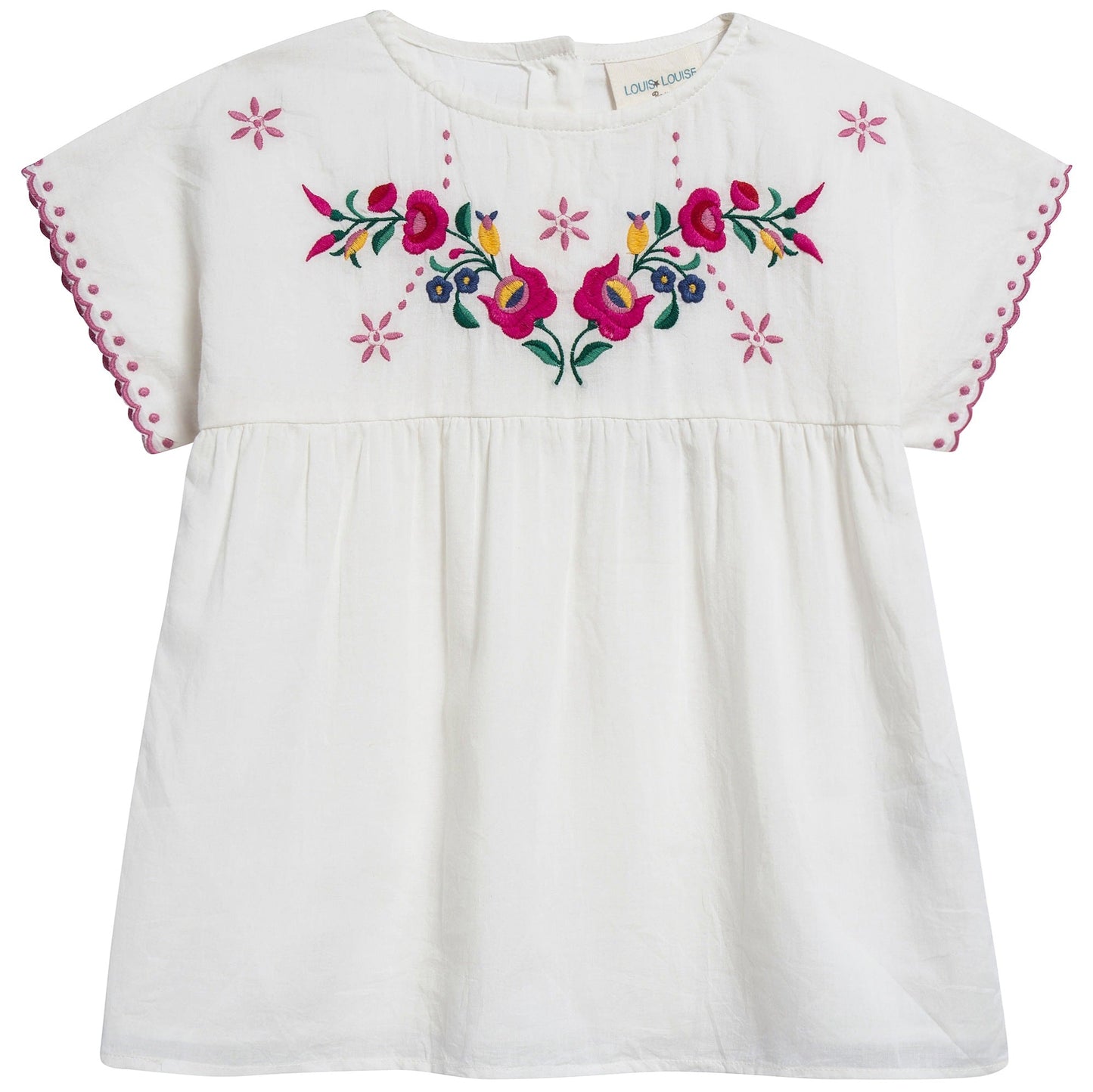 Girls Off  White Cotton Tunic