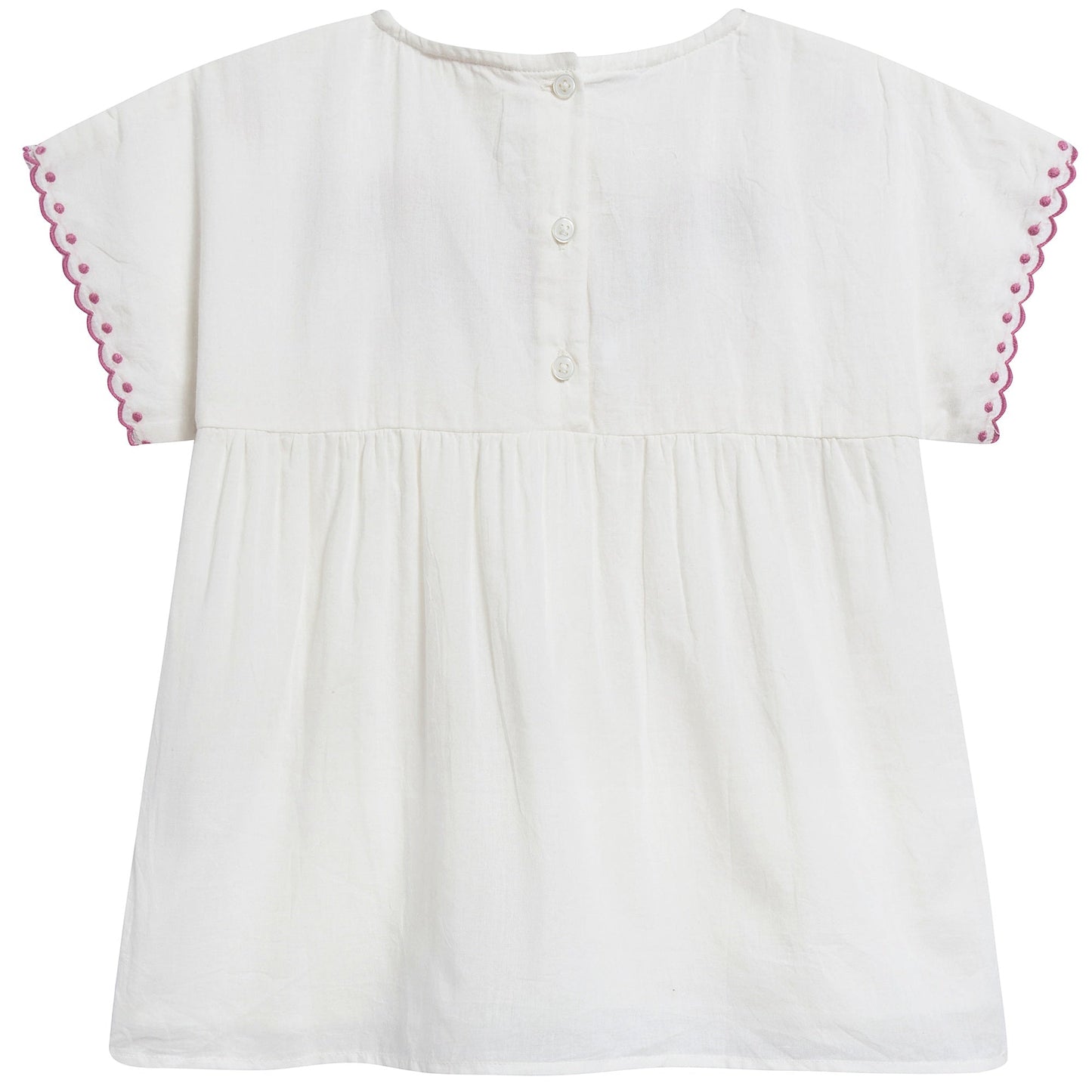 Girls Off  White Cotton Tunic