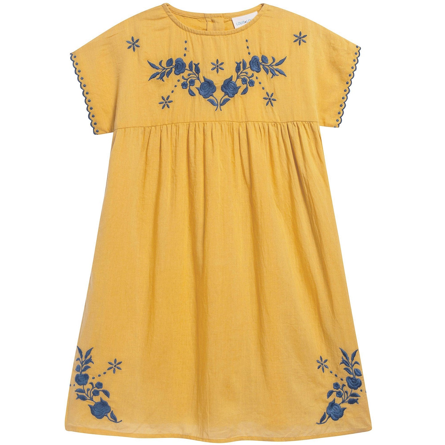 Girls Saffron Printed Cotton Dress
