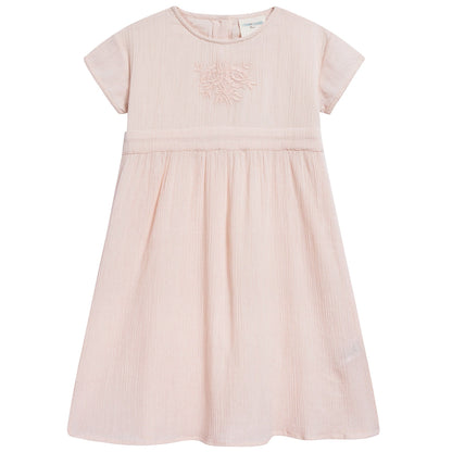 Girls Light Pink "Cotton Crepe" Dress