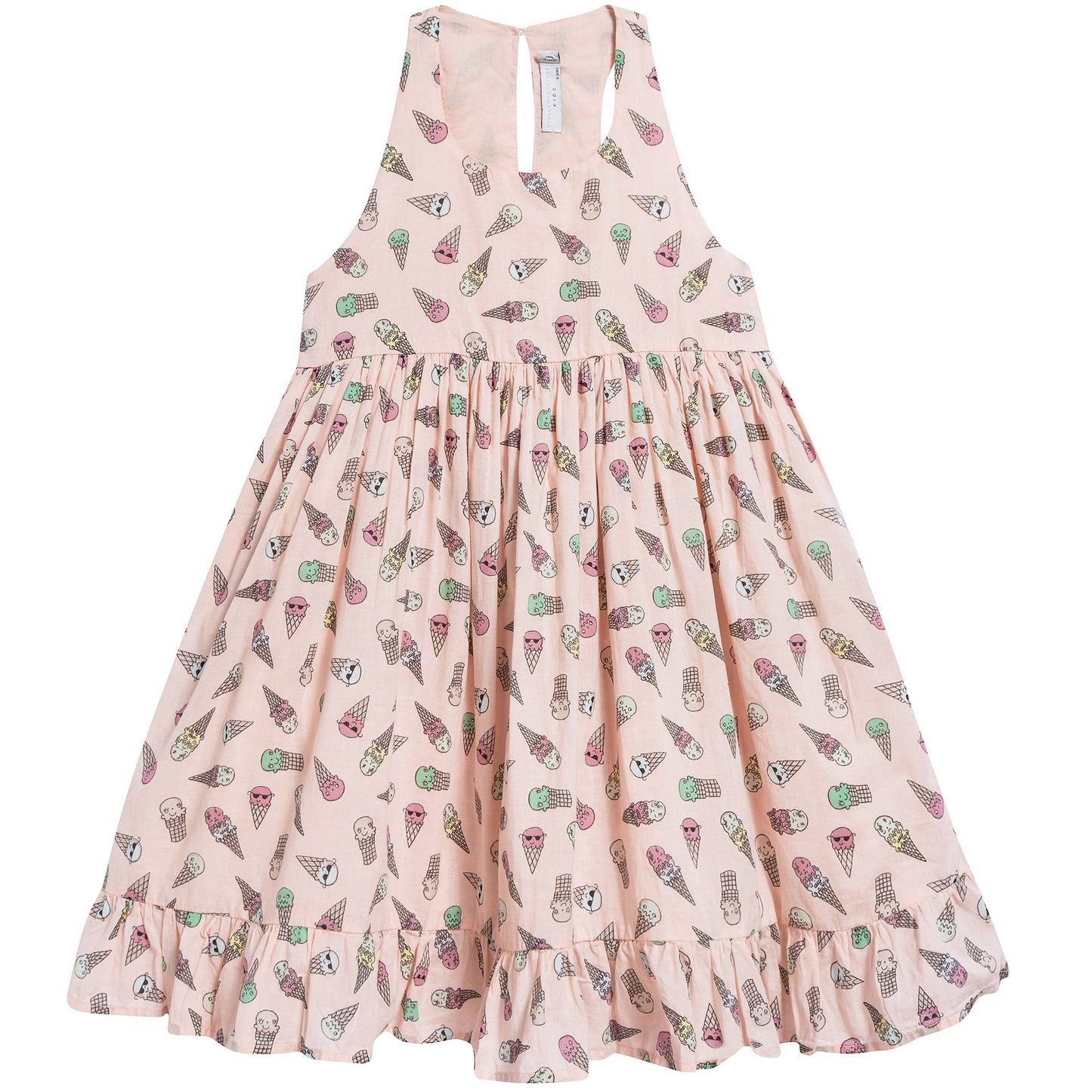 Girls Pink Icecreams Printed Dress