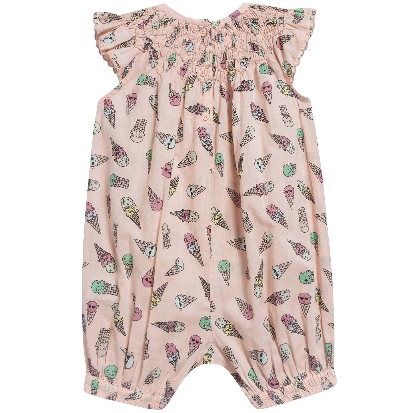 Baby Girls Pink Icecreams Printed Babysuit