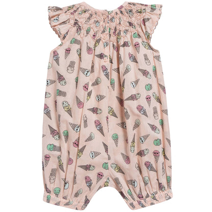 Baby Girls Pink Icecreams Printed Babysuit