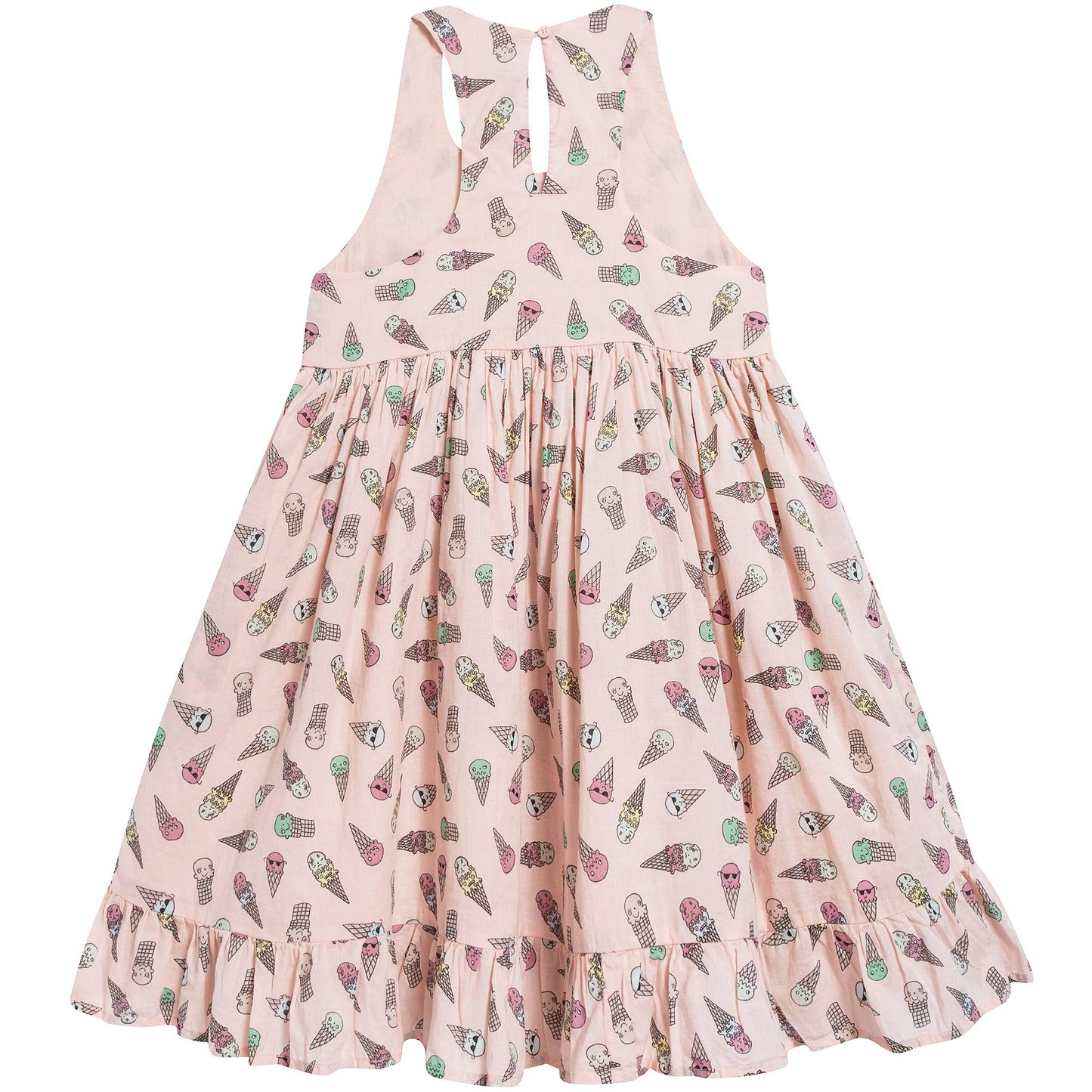 Girls Pink Icecreams Printed Dress