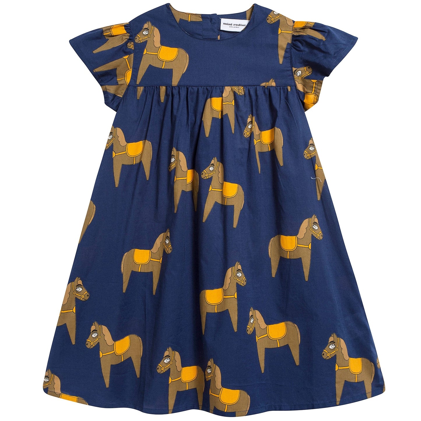 Girls Navy Donkey Organic Cotton Dress