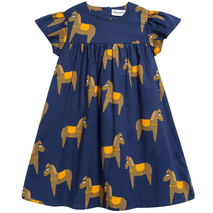 Girls Navy Donkey Organic Cotton Dress