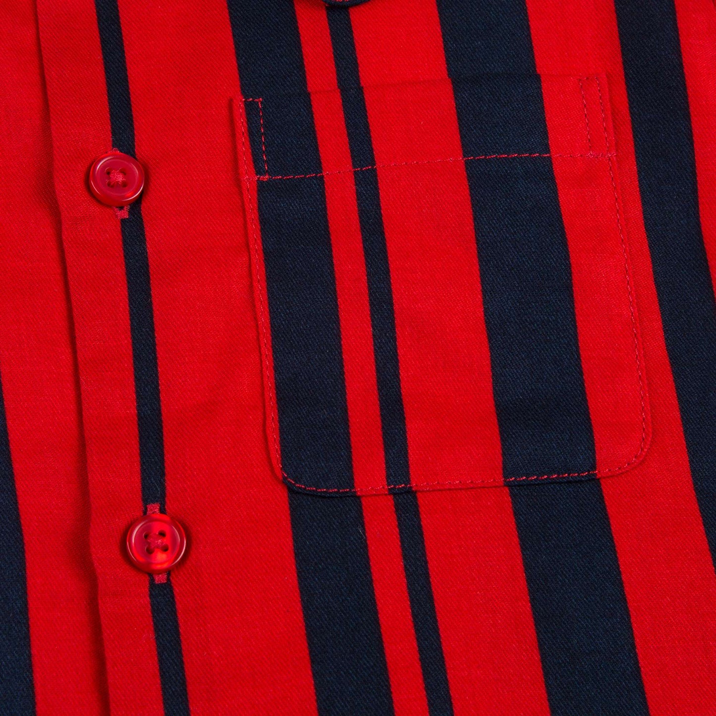 Boys  Red  Odd Stripe Woven  Organic Cotton  T-shirt