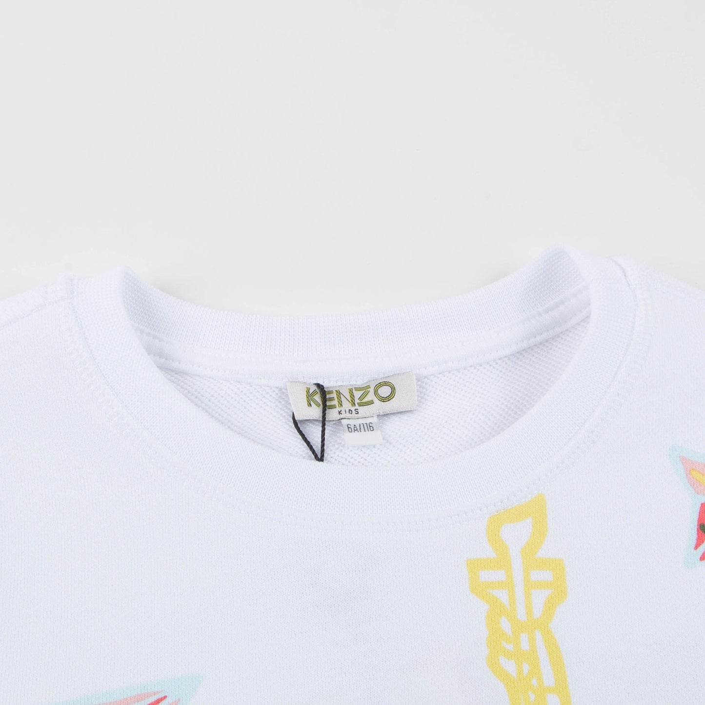 Girls White Logo Cotton Sweater