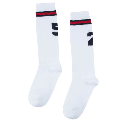 Girls White & Blue Socks