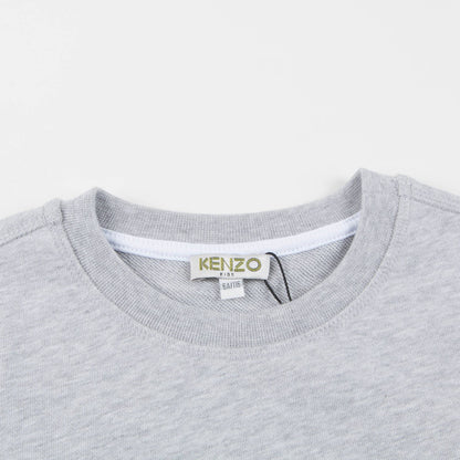 Boys Marl Grey Logo Cotton Sweater