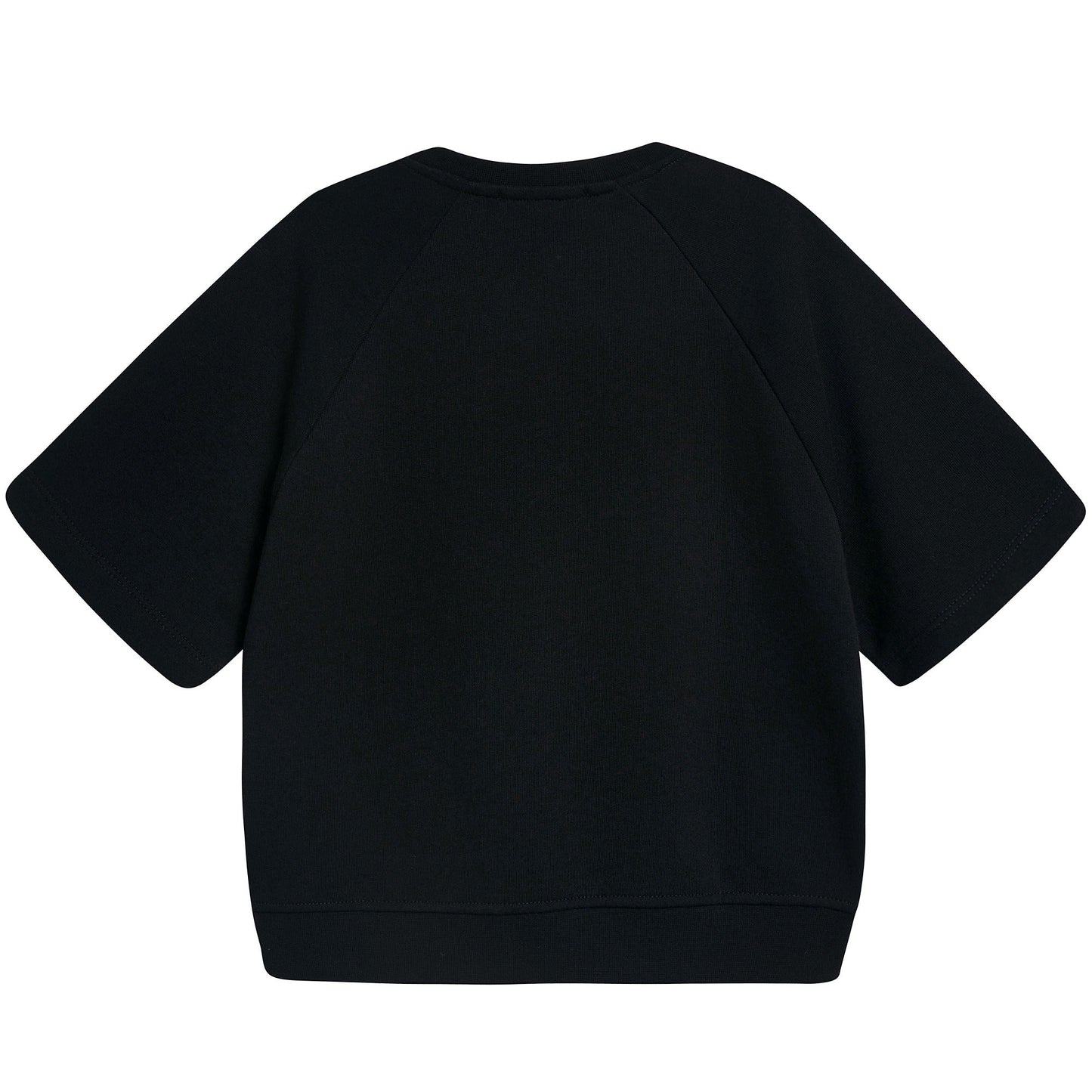Girls Black Logo Cotton Over Swea T-shirt