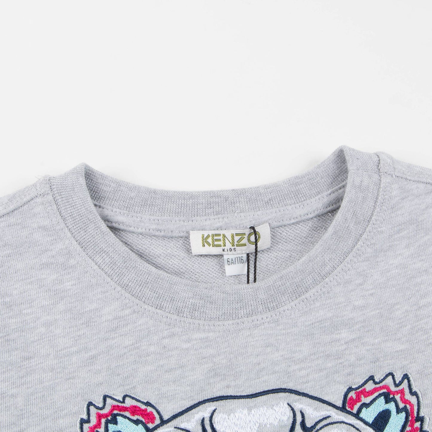 Girls Marl Grey Tiger Printed Cotton Sweater
