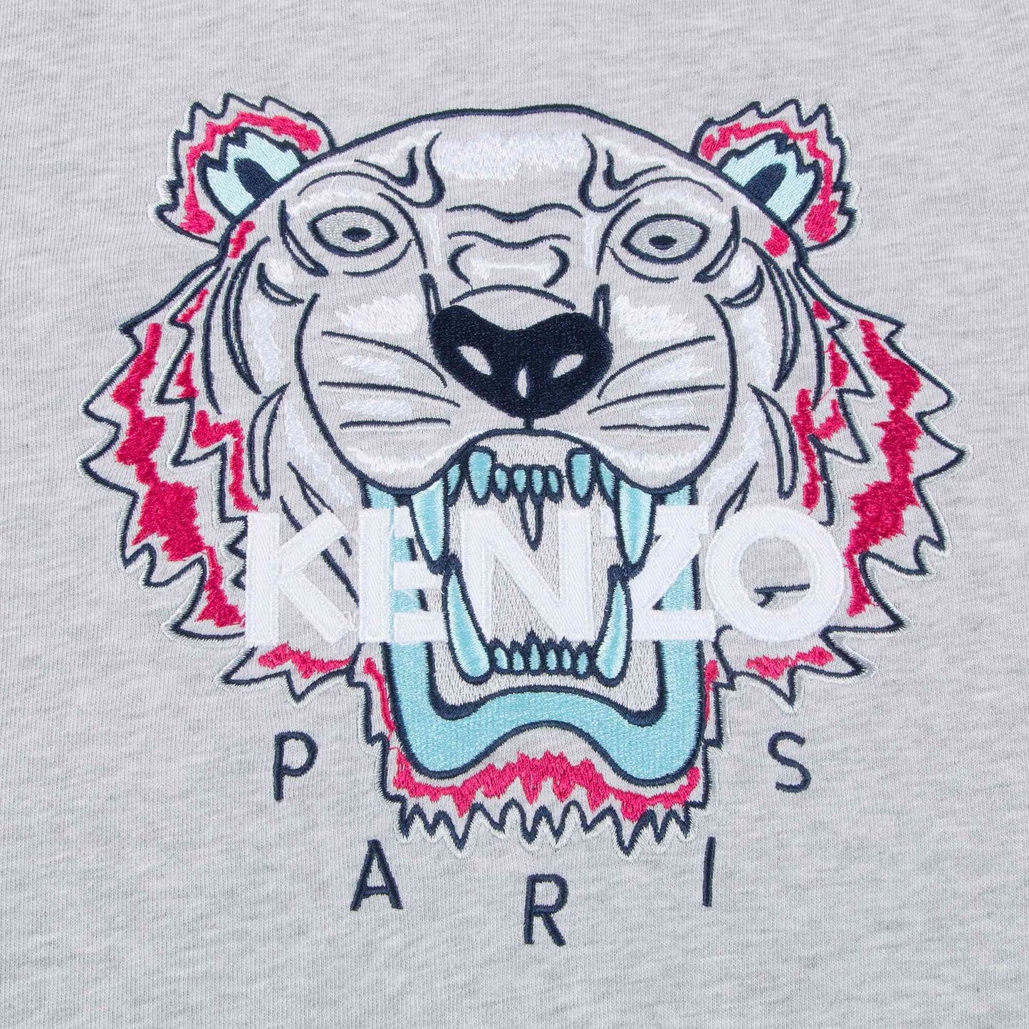 Girls Marl Grey Tiger Printed Cotton Sweater